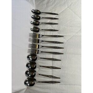 12 Oneidacraft Deluxe LASTING ROSE  4forks 4soup Spoons 4 Tea Spoons